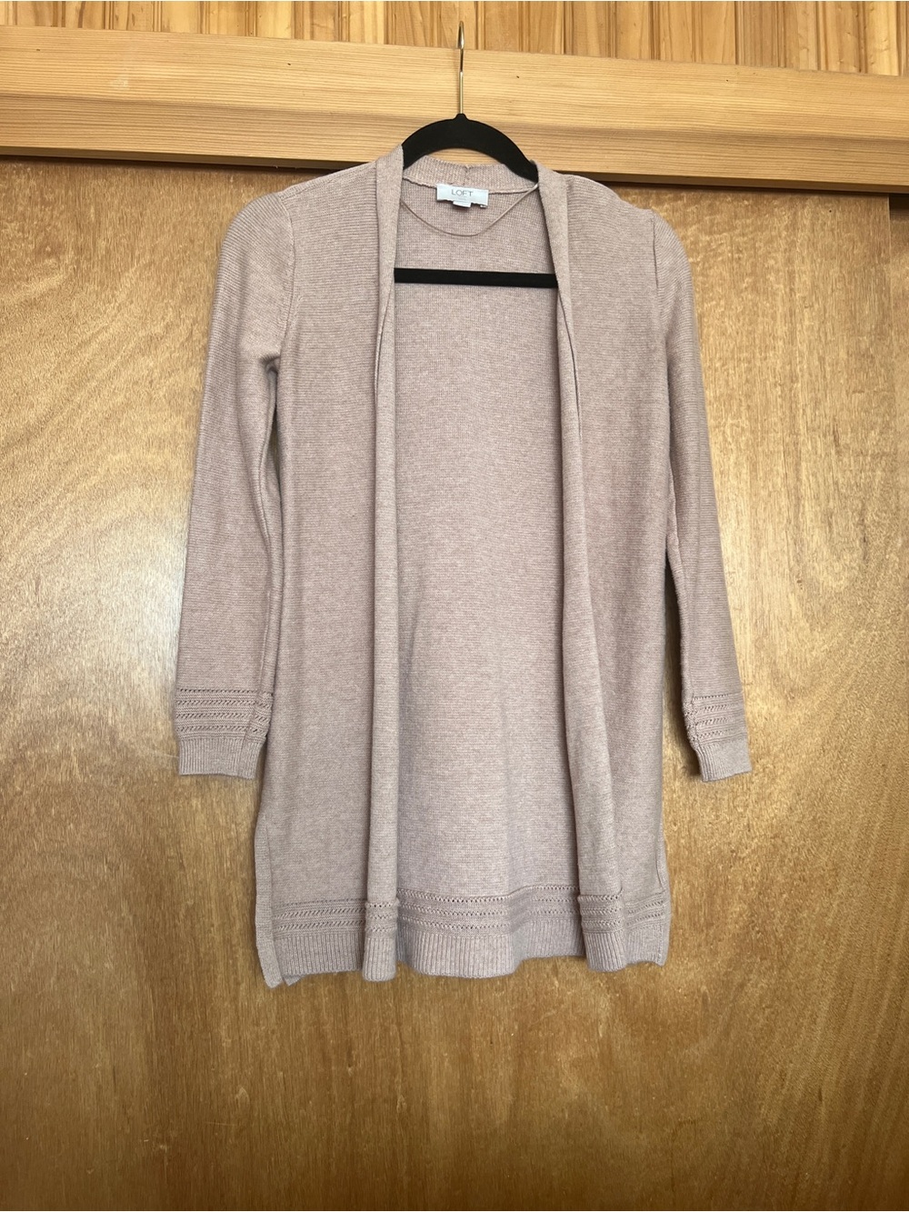 LOFT Open-Front Long Cardigan Sweater - Beige Tan